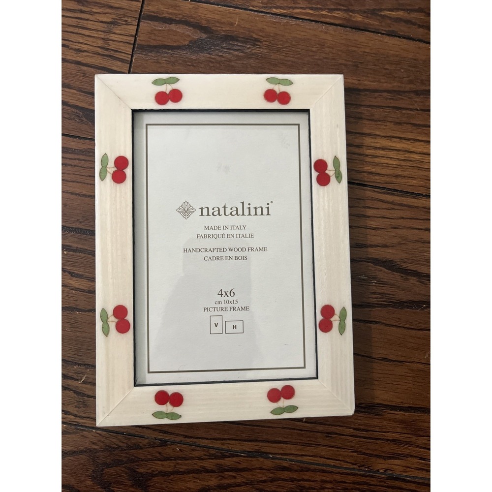 4x6 NATALINI PHOTO/PICTURE FRAME RED CHERRIES